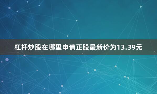 杠杆炒股在哪里申请正股最新价为13.39元