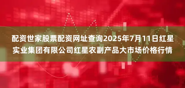 配资世家股票配资网址查询2025年7月11日红星实业集团有限公司红星农副产品大市场价格行情